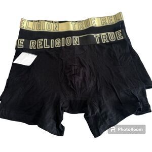 True Religion Boxer Briefs Black/Gold Men's Size Medium NEW